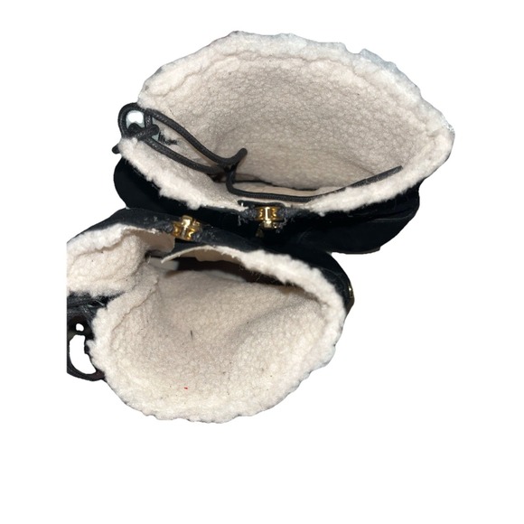 Michael Kors Rory Black Suede Wedge Boots size 8 1/2M Zip And Lace formal MK - Picture 7 of 9